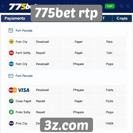 Métodos de pagamento disponíveis no 775bet rtp